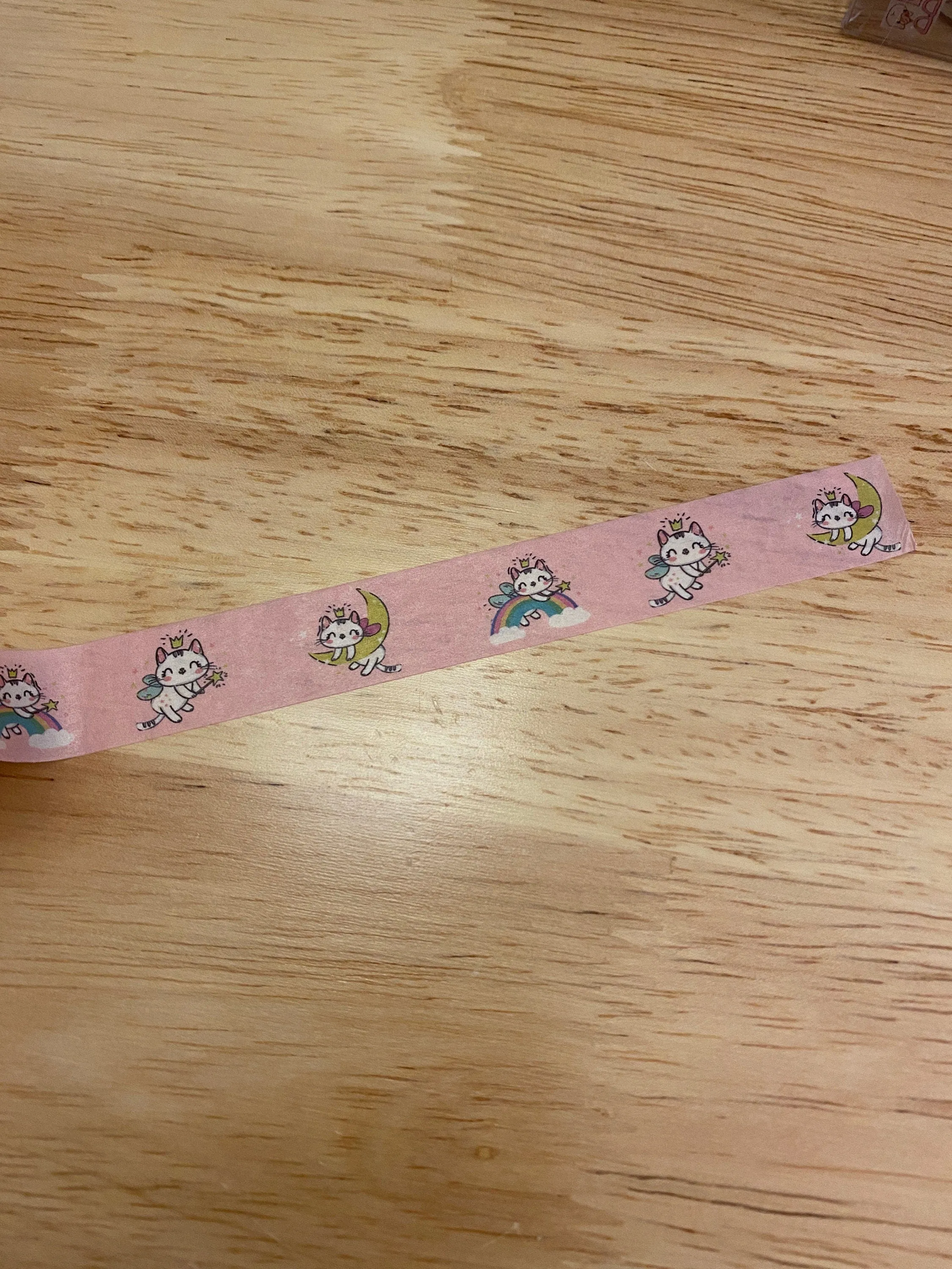 Sample Card of Rainbow Unicorn Cat Washi Tape