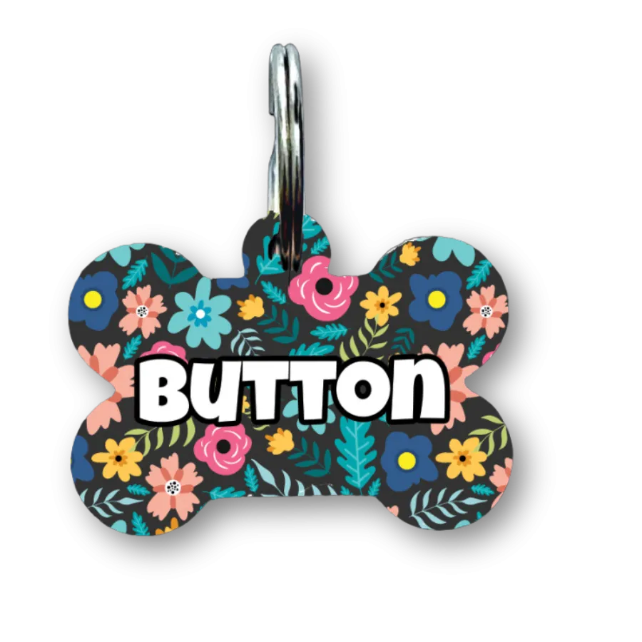 Sea of Bloom Bone Dog Tag