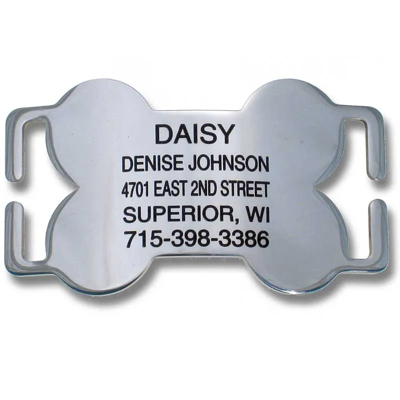 Slide-On Collar Tags - Bone Shape