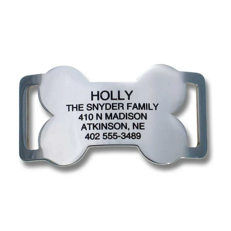 Slide-On Collar Tags - Bone Shape