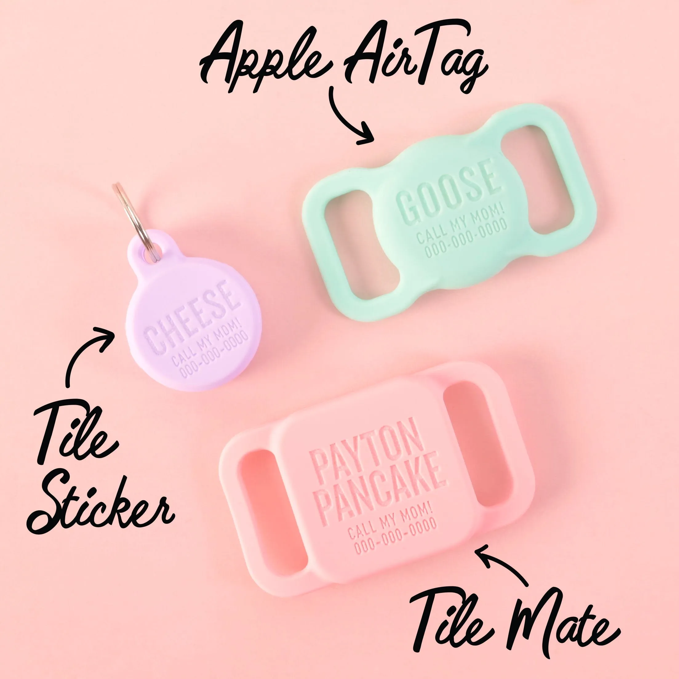 Slide-on Personalized Pet Tag, Tile Mate holder