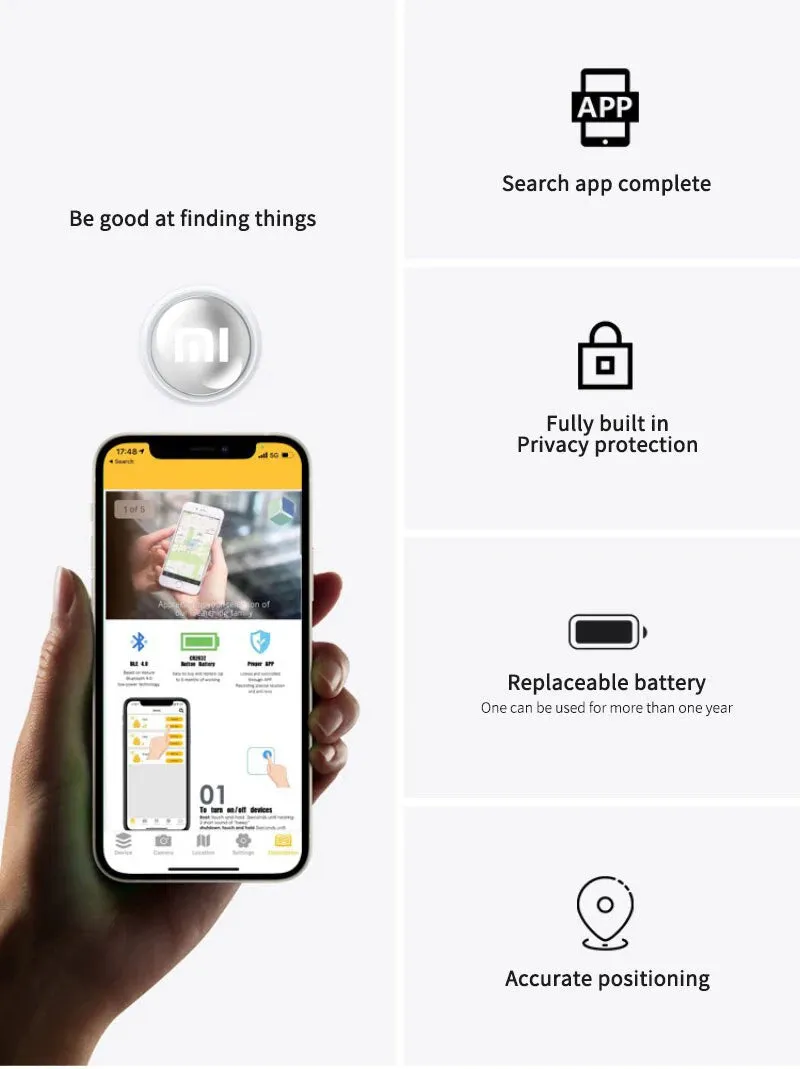 Smart Finder Bluetooth Tracker for Pets, Keys & Wallets
