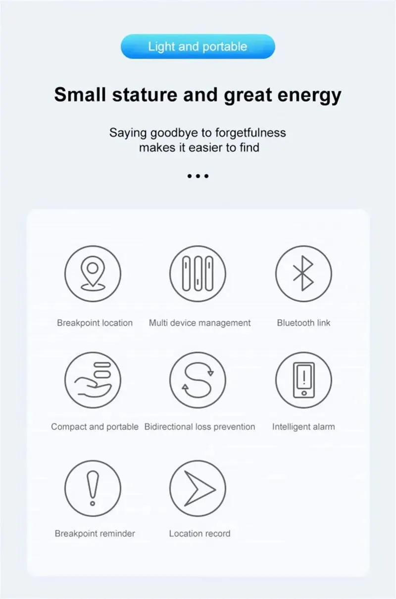 Smart Finder Bluetooth Tracker for Pets, Keys & Wallets