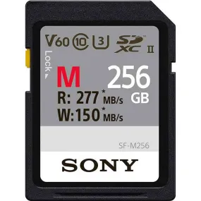 Sony M Series SDXC UHS-II Card 256GB, V60, CL10, U3, Max R277MB/S, W150MB/S (SF-M256/T2)