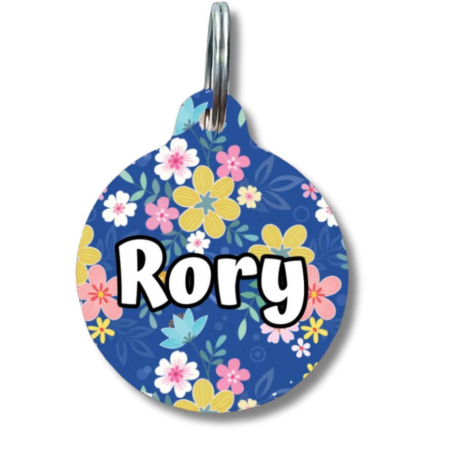 Spring Field Circle Pet Tag