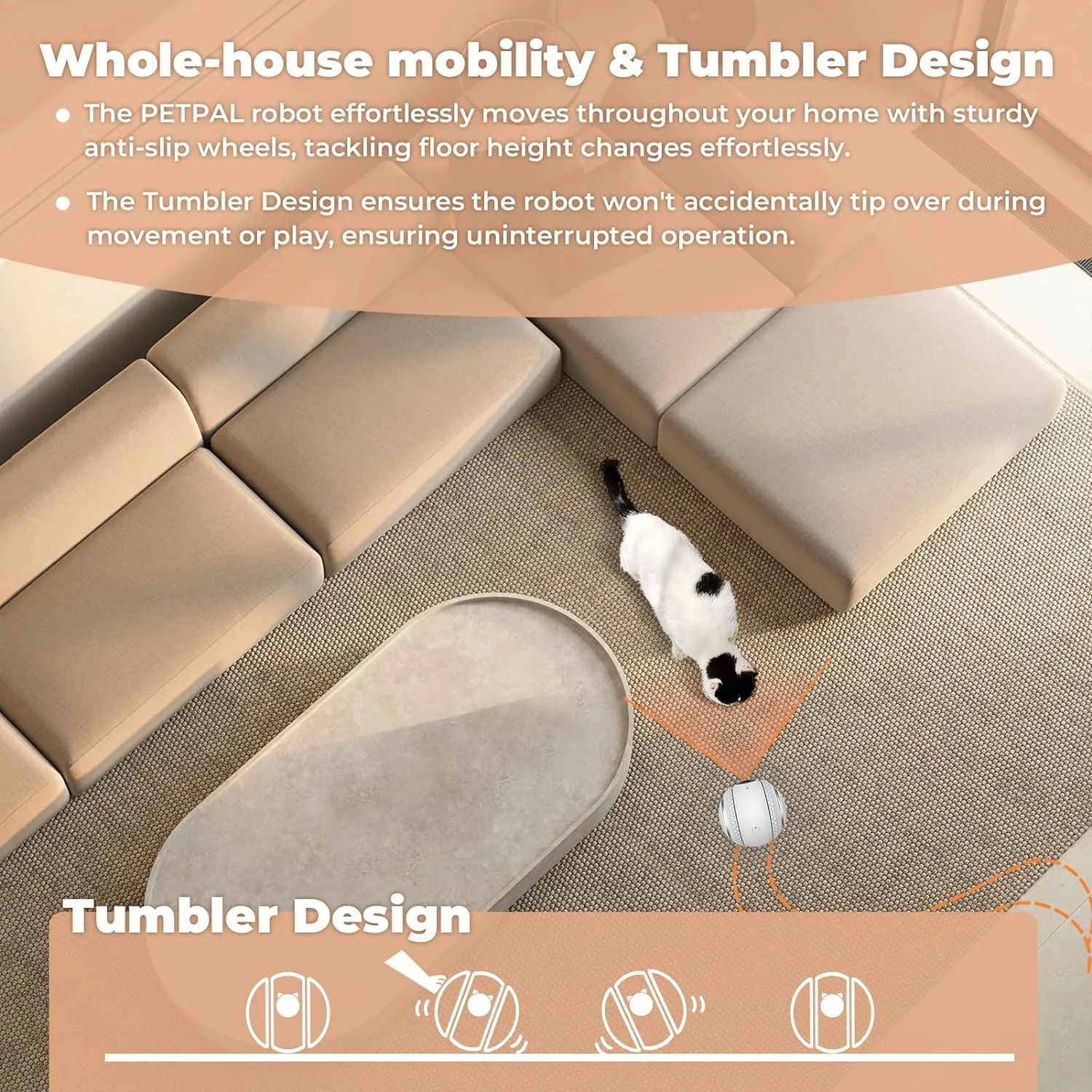 SpyWfi Rolling Petpal Robot Night Vision Security Camera 4K UHD WiFi