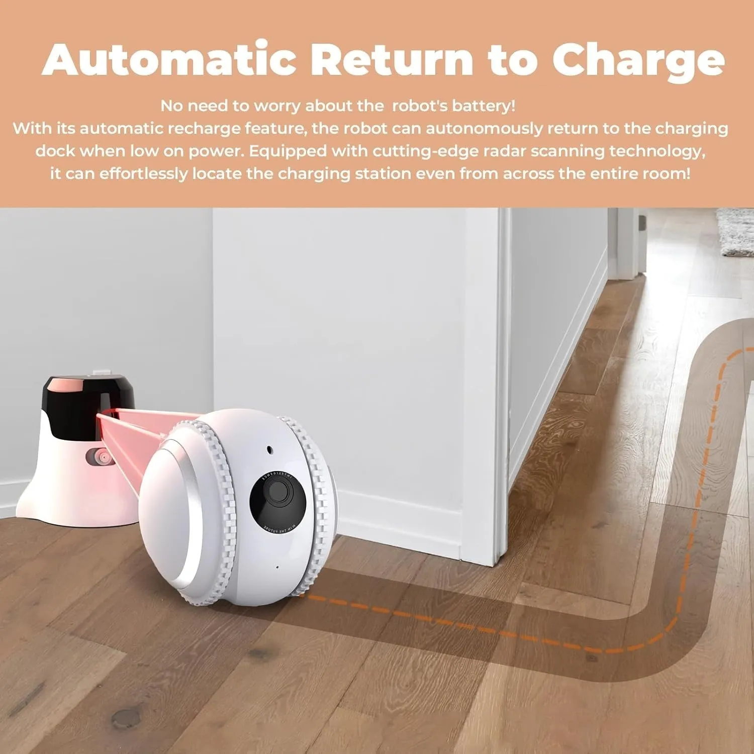 SpyWfi Rolling Petpal Robot Night Vision Security Camera 4K UHD WiFi