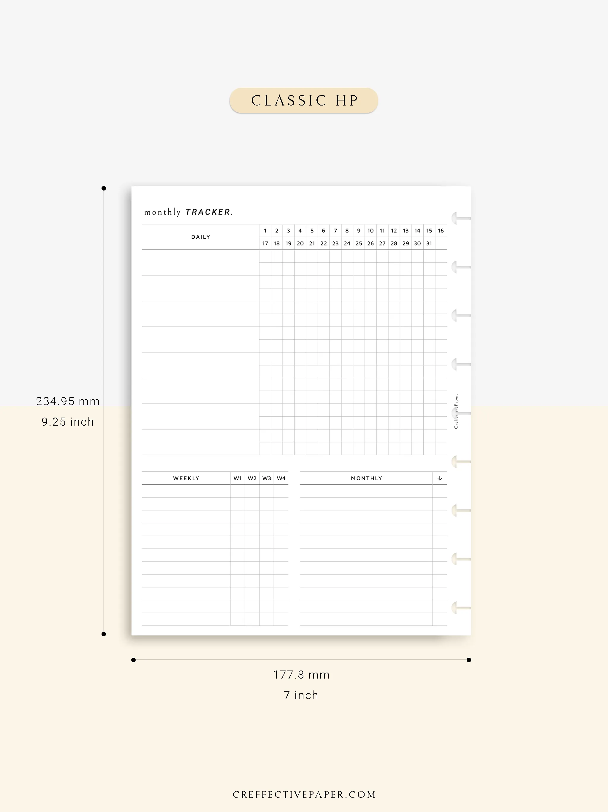 T130 | Monthly, Weekly, Daily Tracker