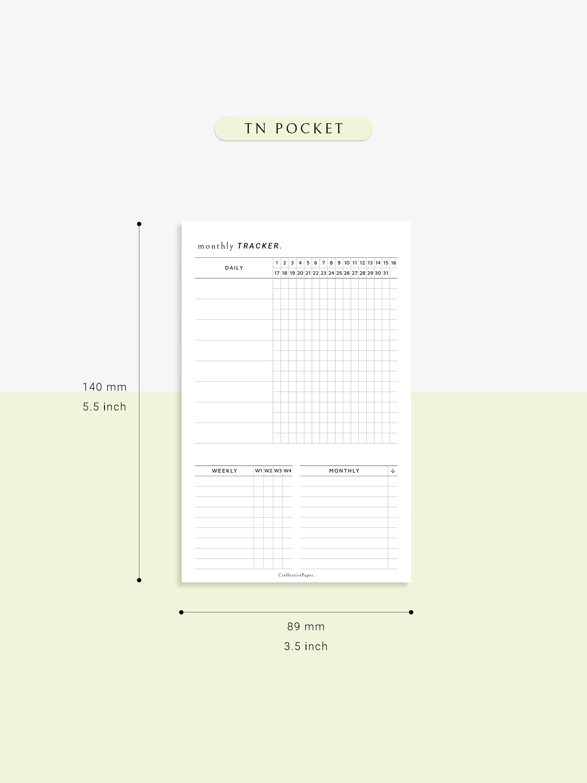 T130 | Monthly, Weekly, Daily Tracker