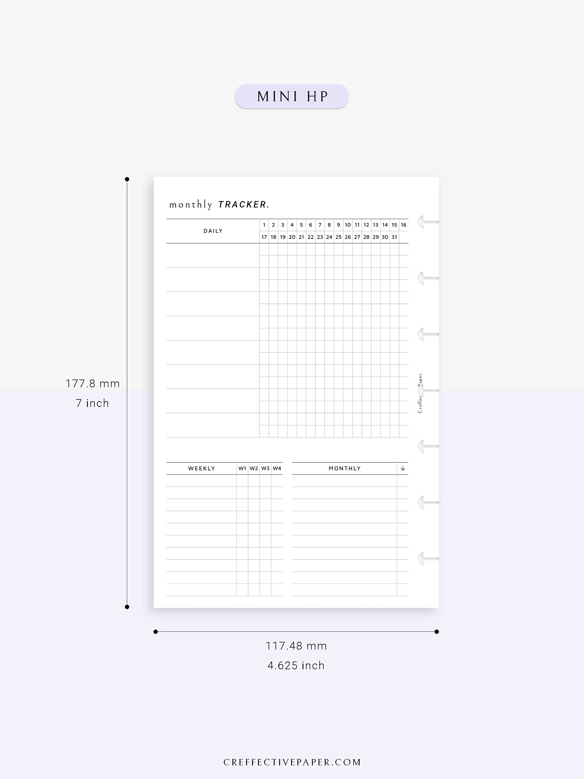 T130 | Monthly, Weekly, Daily Tracker