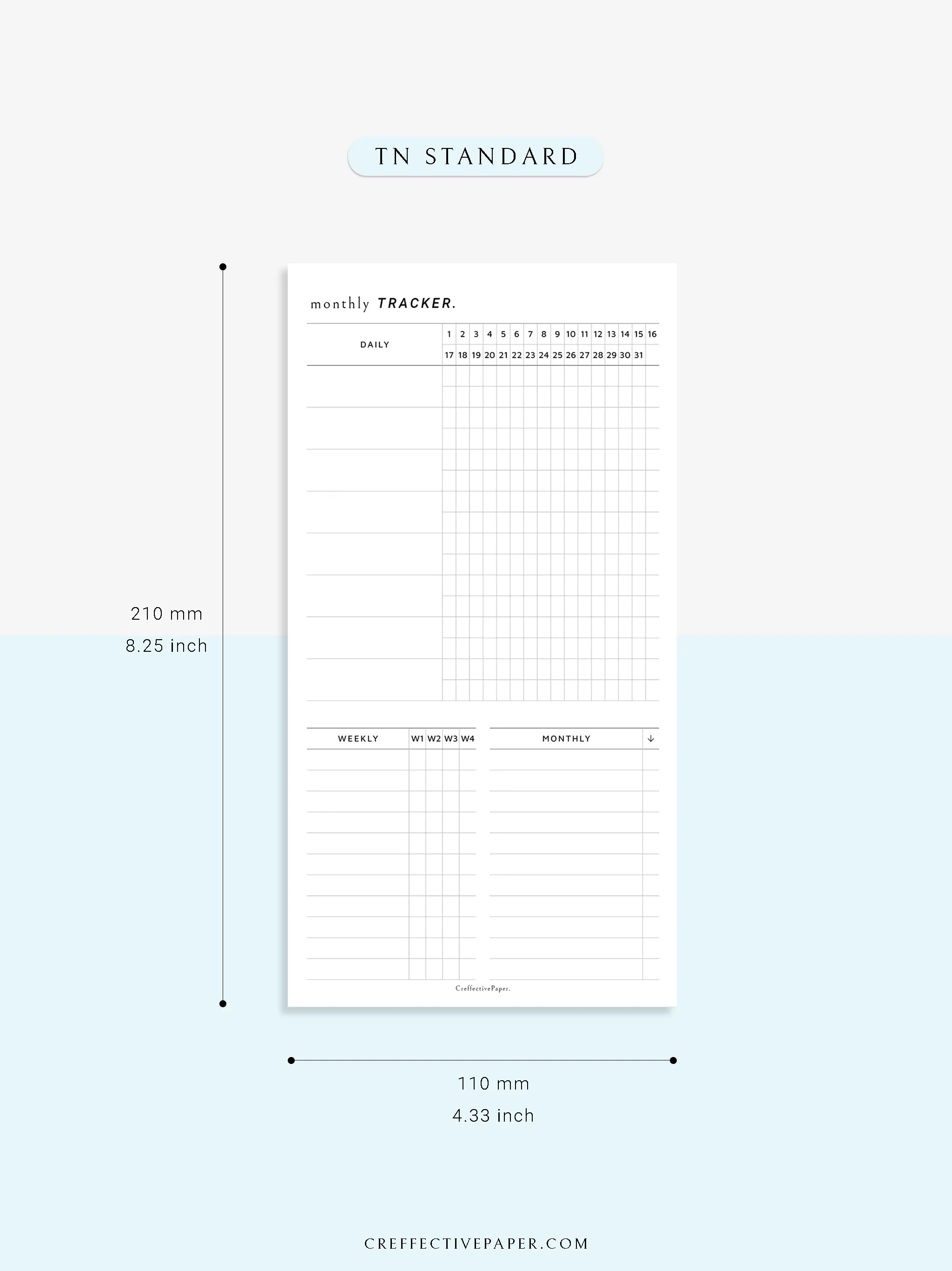 T130 | Monthly, Weekly, Daily Tracker