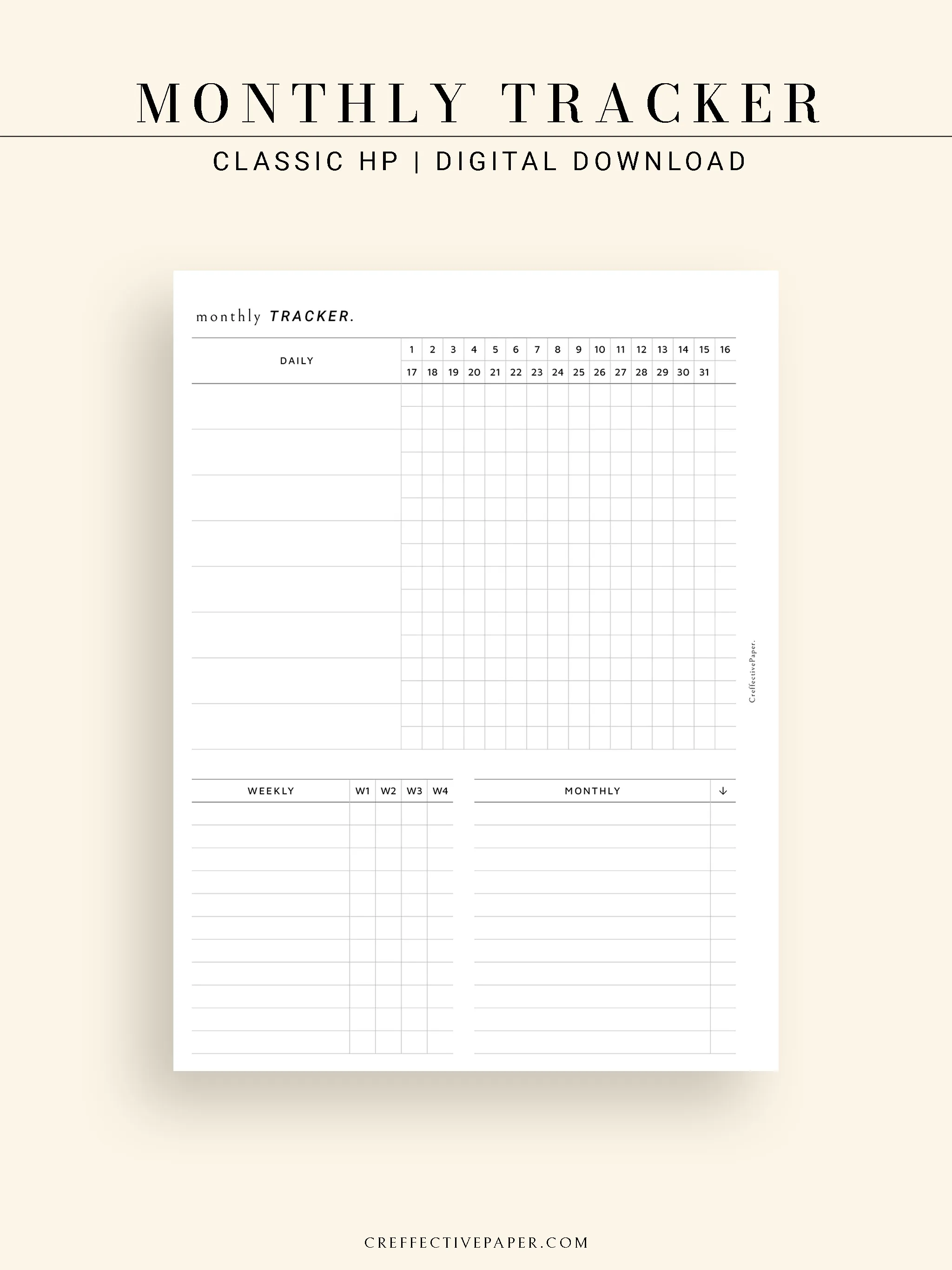 T130 | Monthly, Weekly, Daily Tracker