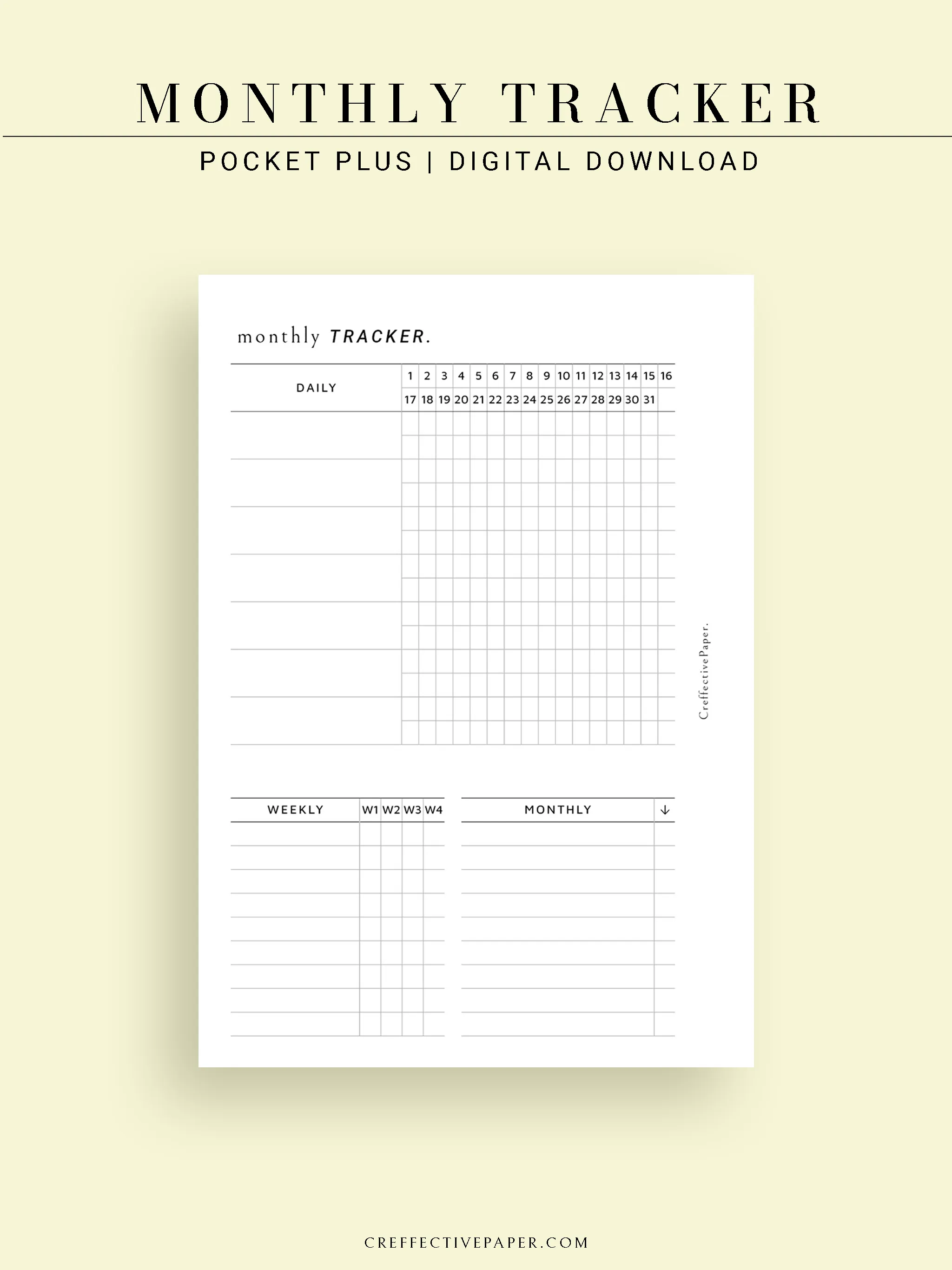 T130 | Monthly, Weekly, Daily Tracker