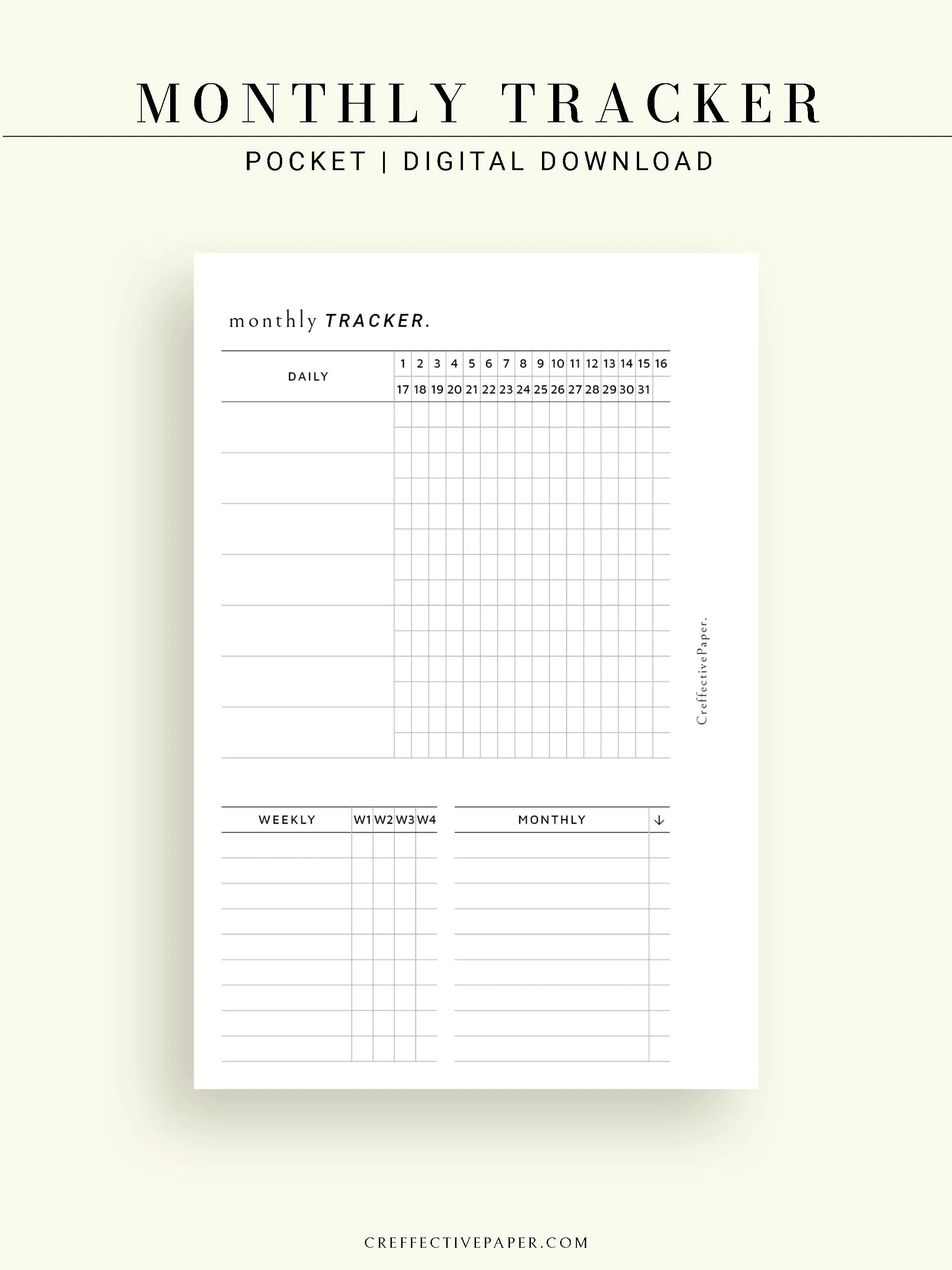 T130 | Monthly, Weekly, Daily Tracker