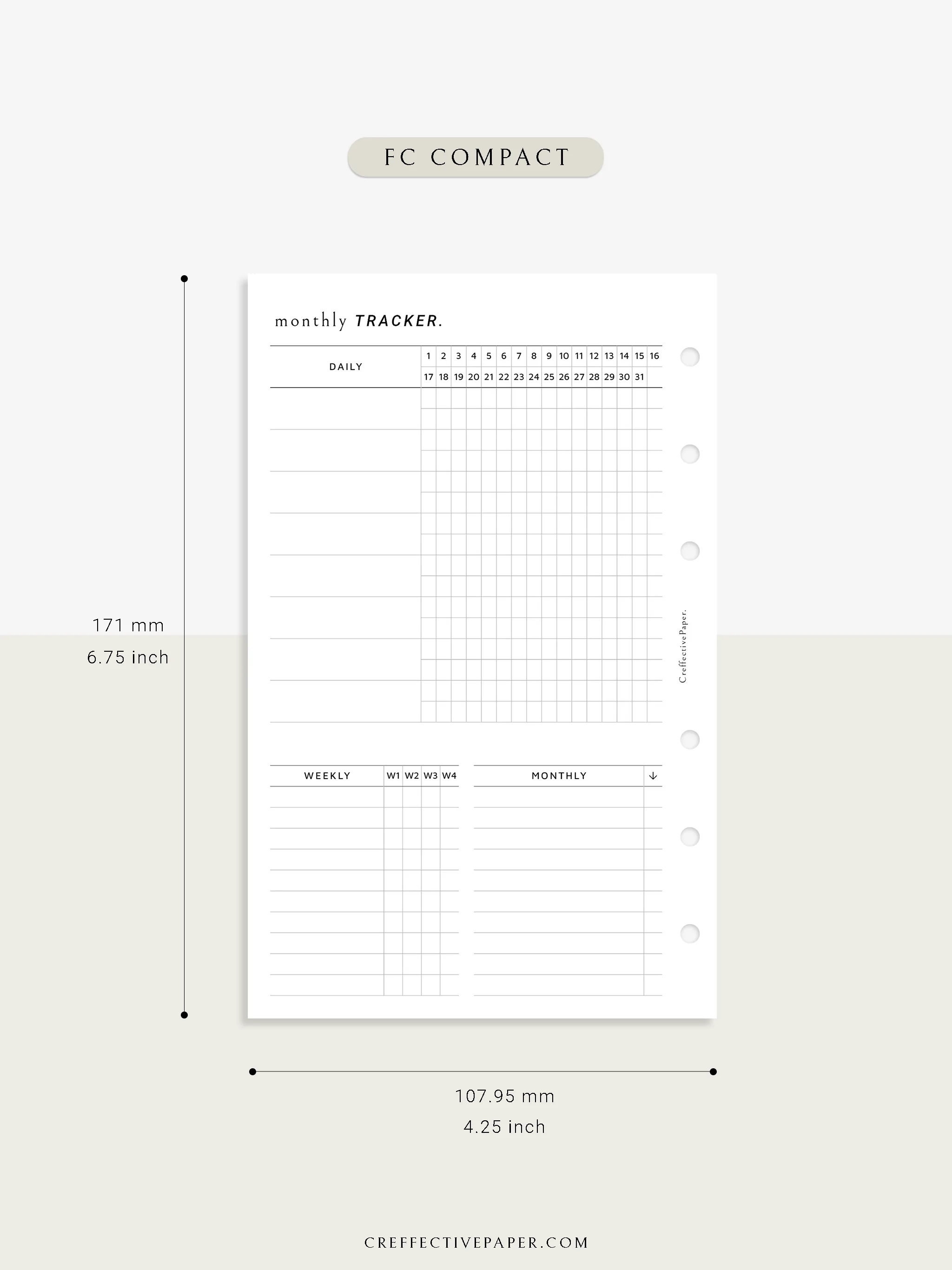 T130 | Monthly, Weekly, Daily Tracker