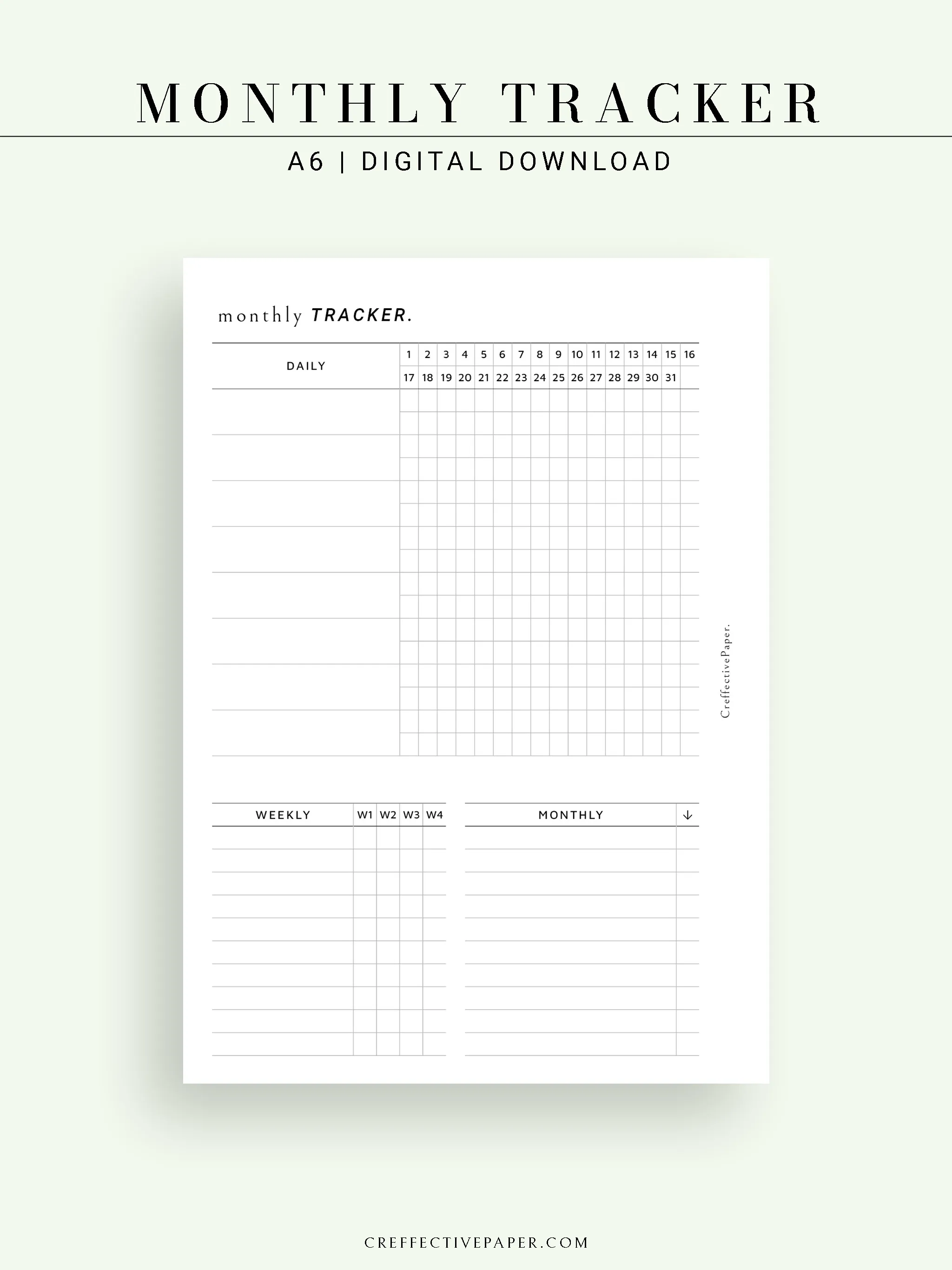 T130 | Monthly, Weekly, Daily Tracker