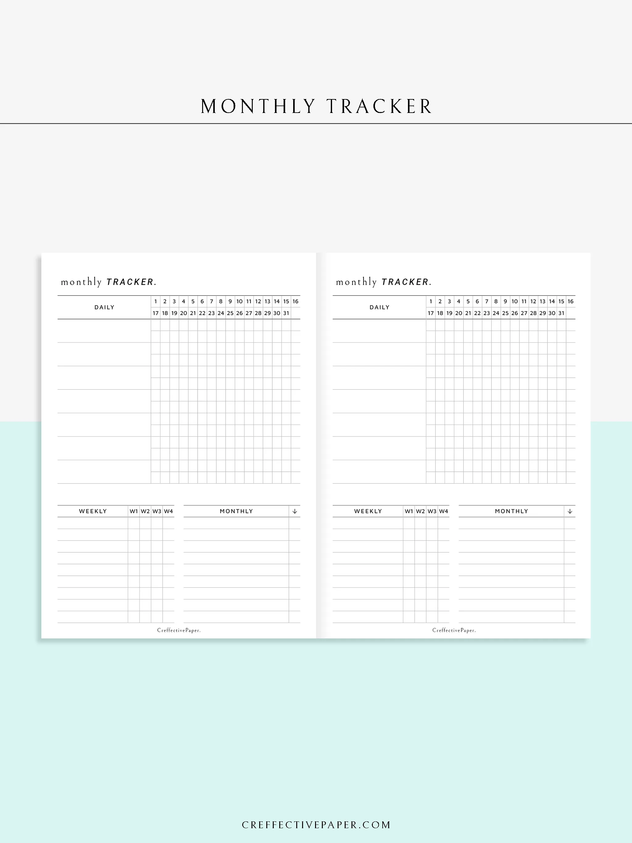 T130 | Monthly, Weekly, Daily Tracker
