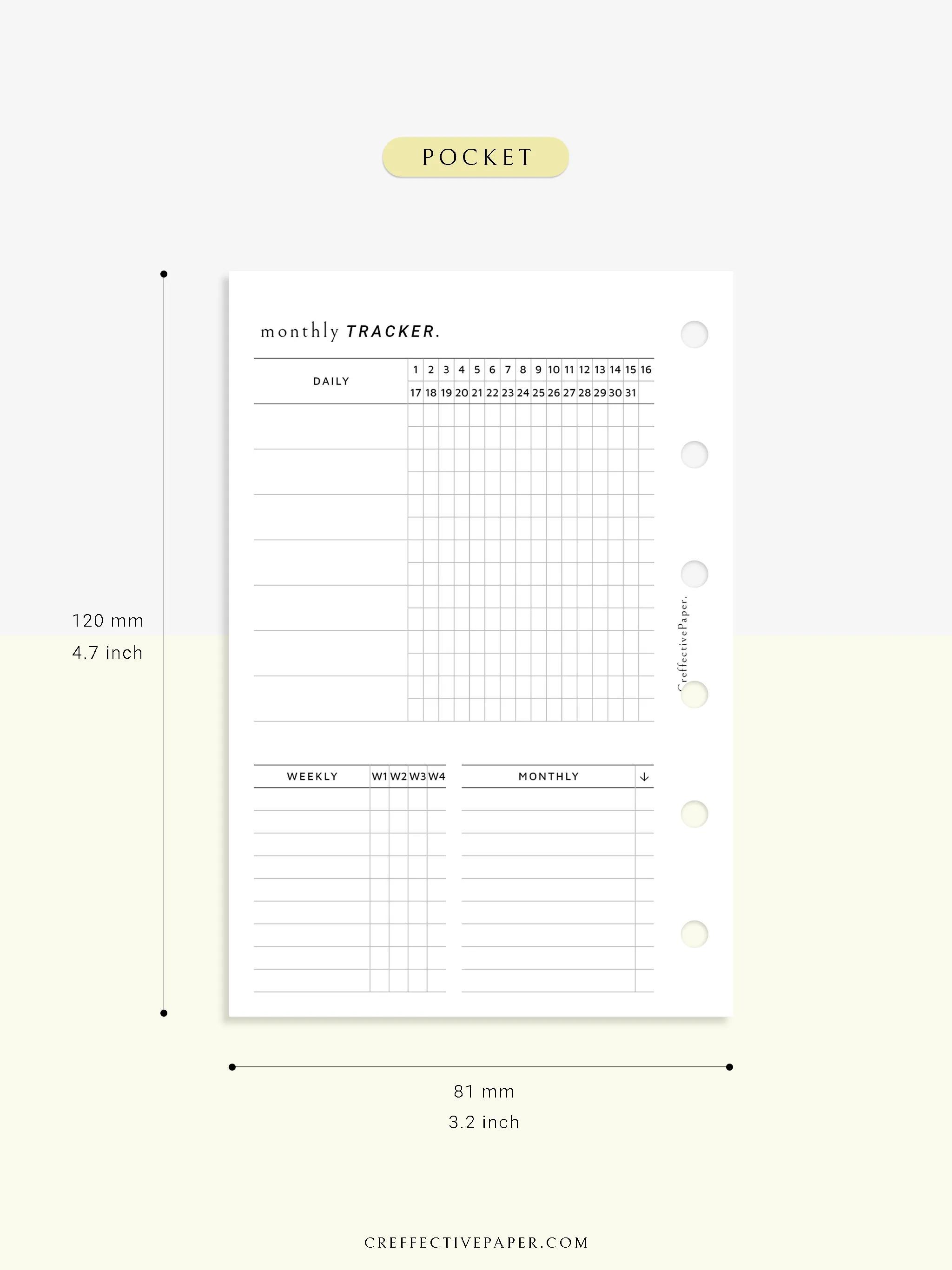 T130 | Monthly, Weekly, Daily Tracker