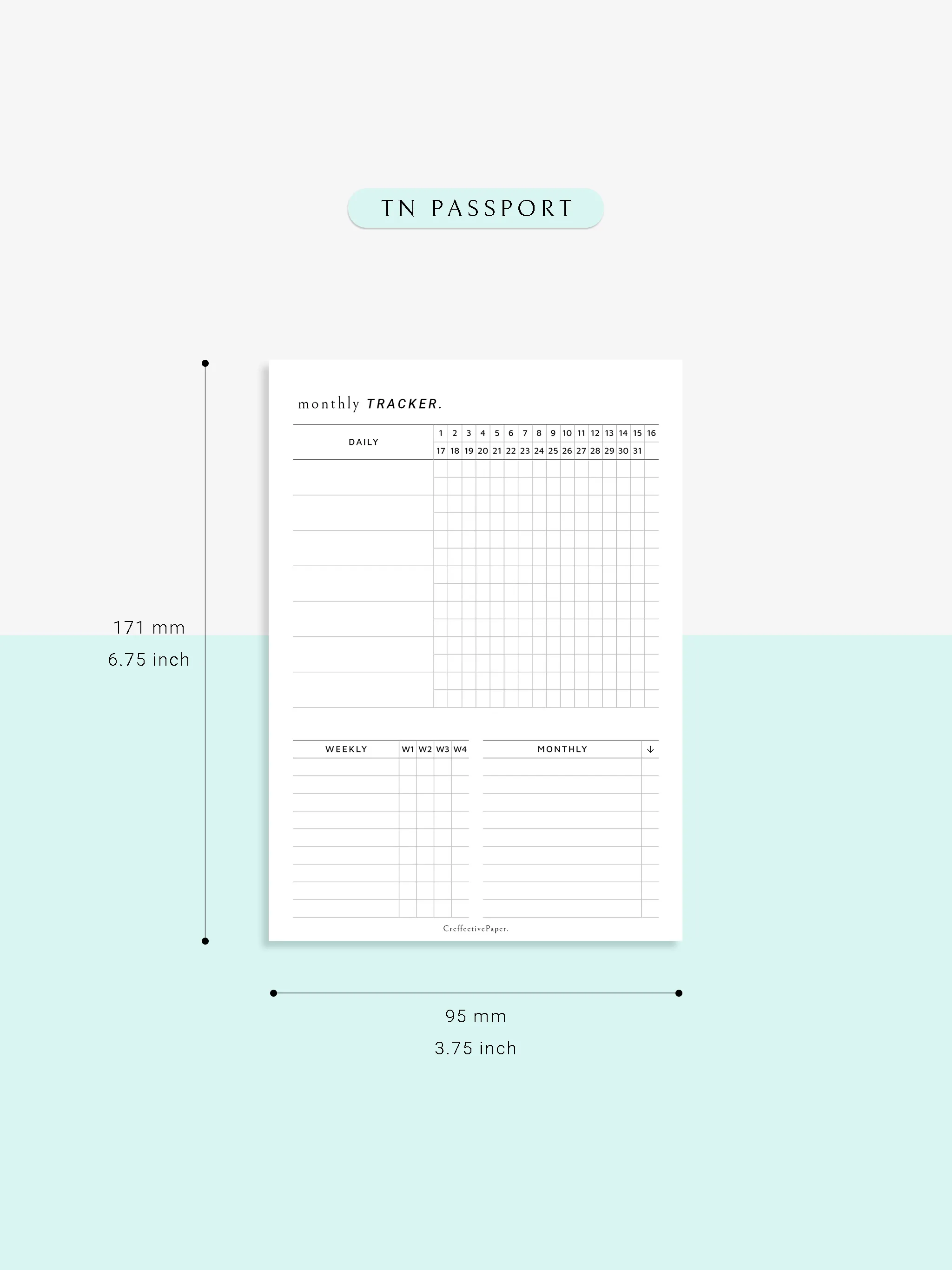 T130 | Monthly, Weekly, Daily Tracker