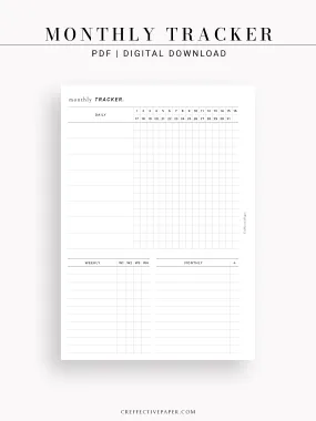 T130 | Monthly, Weekly, Daily Tracker
