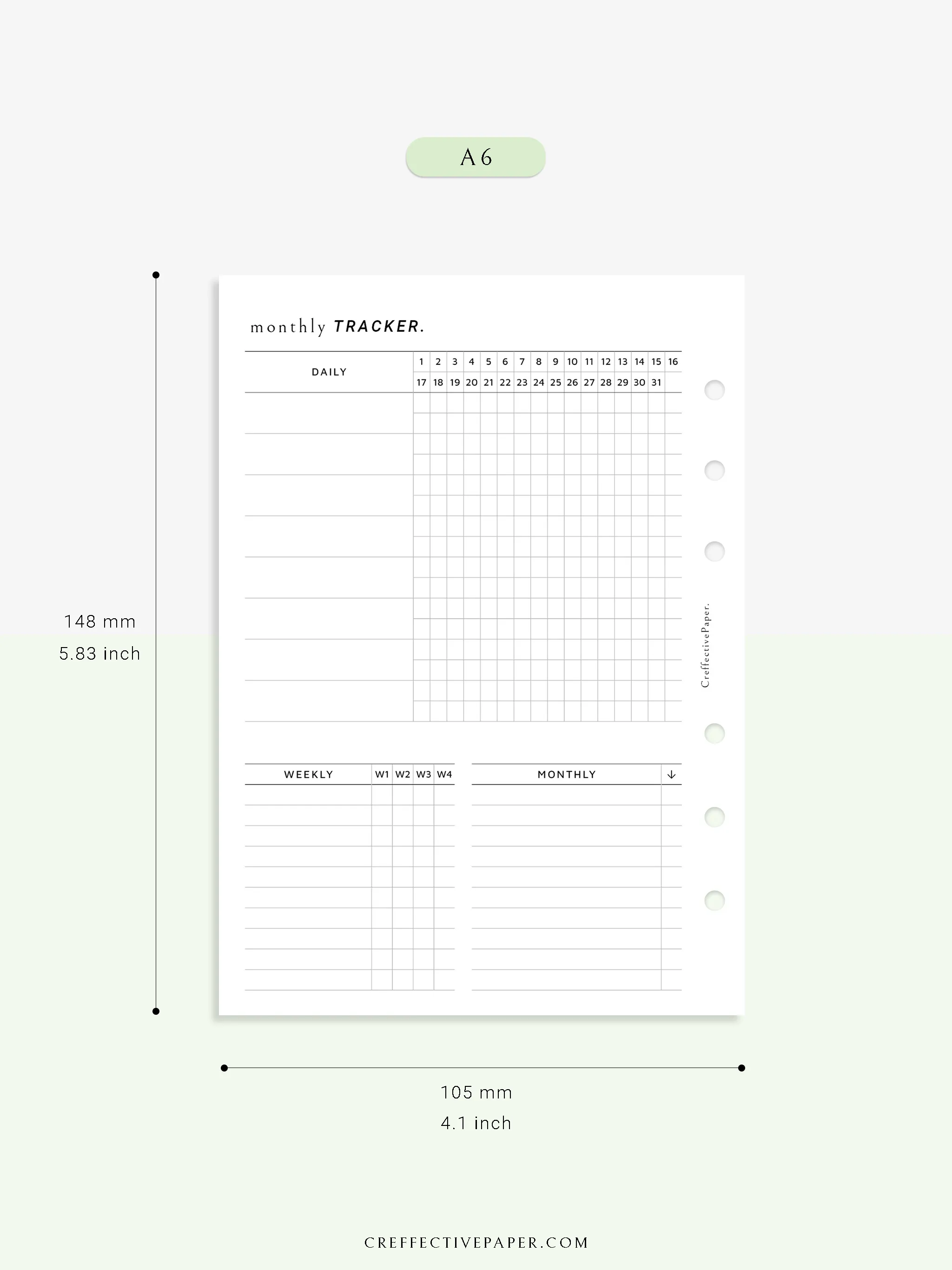 T130 | Monthly, Weekly, Daily Tracker
