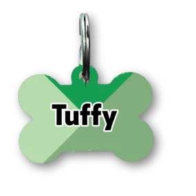 Tri Green Bone Dog Tag