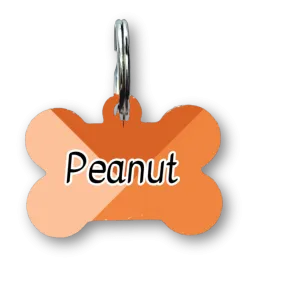 Tri Orange Bone Dog Tag