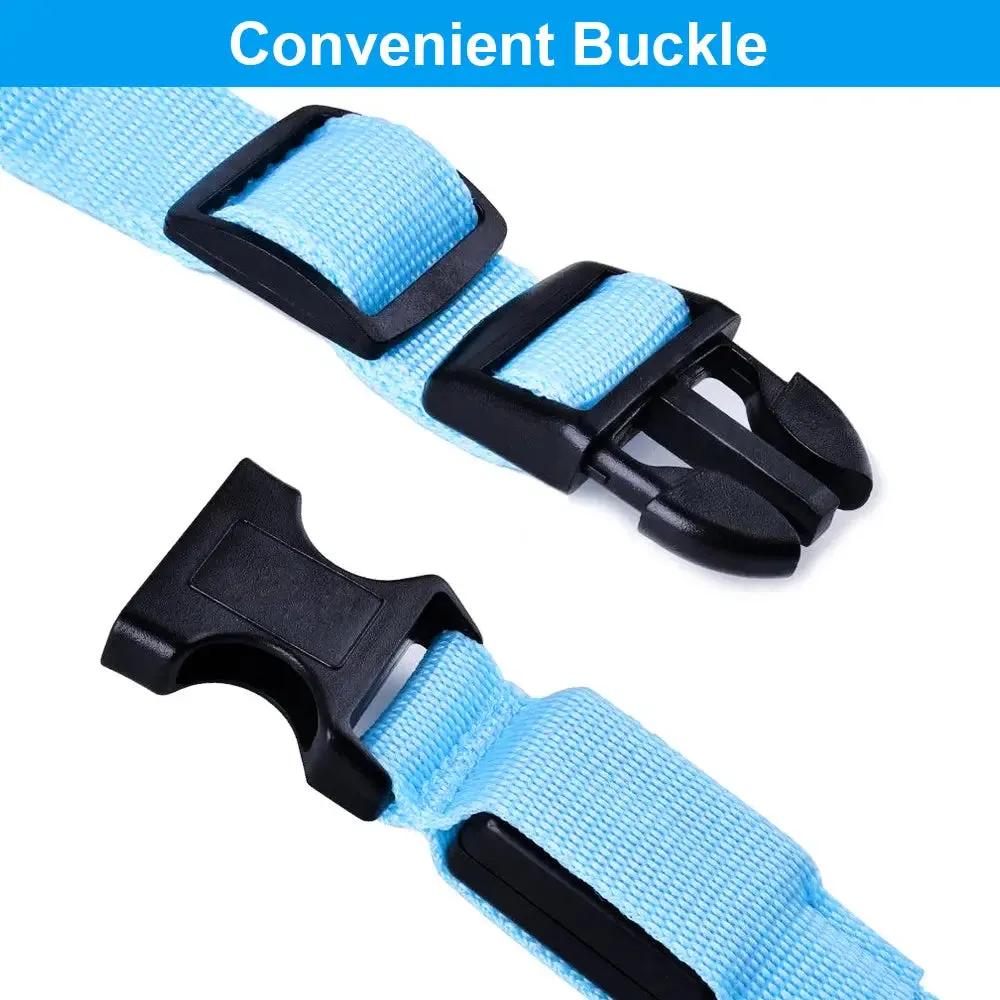 USB Rechargeable Collar USB Rechargeable LED Pet Dog Collar Flashing Luminous Safety Light up Nylon UK