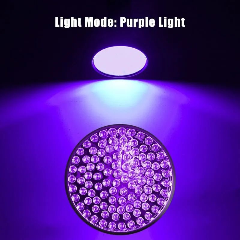 UV Light 100LED Flashlight - Illuminate & Uncover with Purple Glow! Order Now.