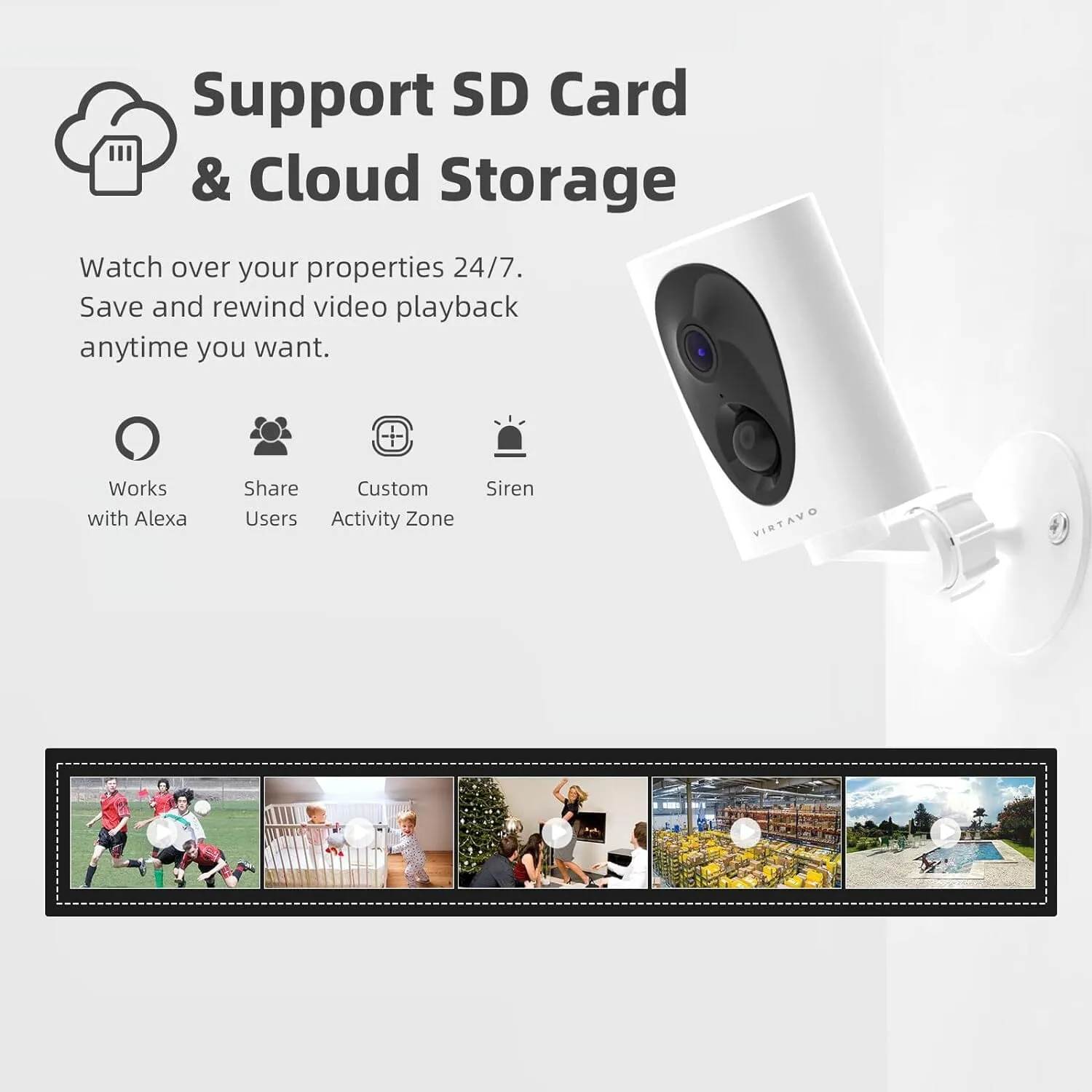 VIRTAVO Security Cameras Wireless  (Refurbished)
