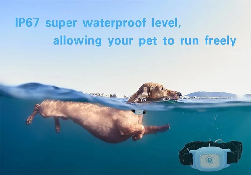 Waterproof Pet GPS Tracking Collar - IP67 Waterproof - Realtime Tracking