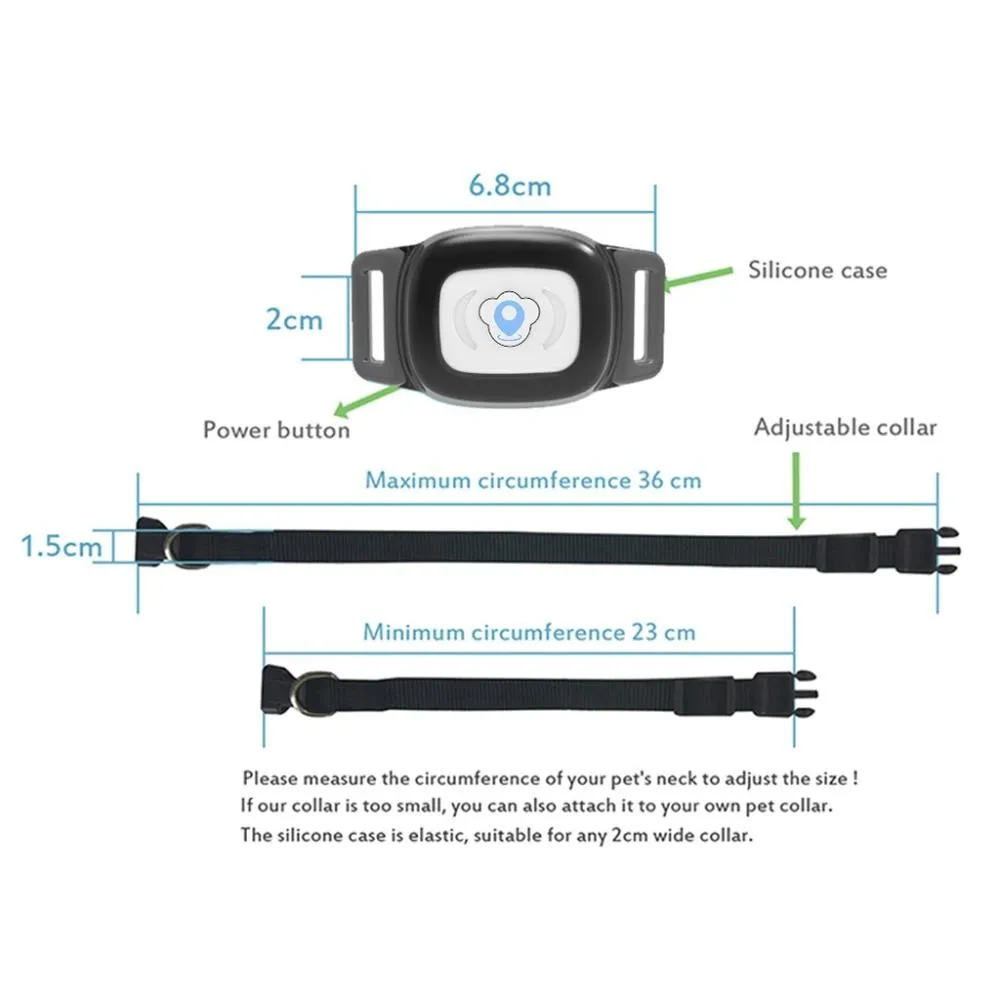 Waterproof Pet GPS Tracking Collar - IP67 Waterproof - Realtime Tracking