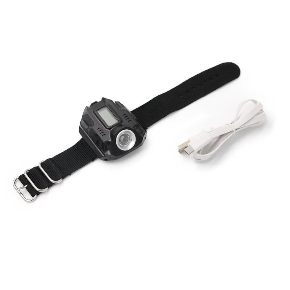 Waterproof USB Rechargeable LED Flashlight Wristwatch