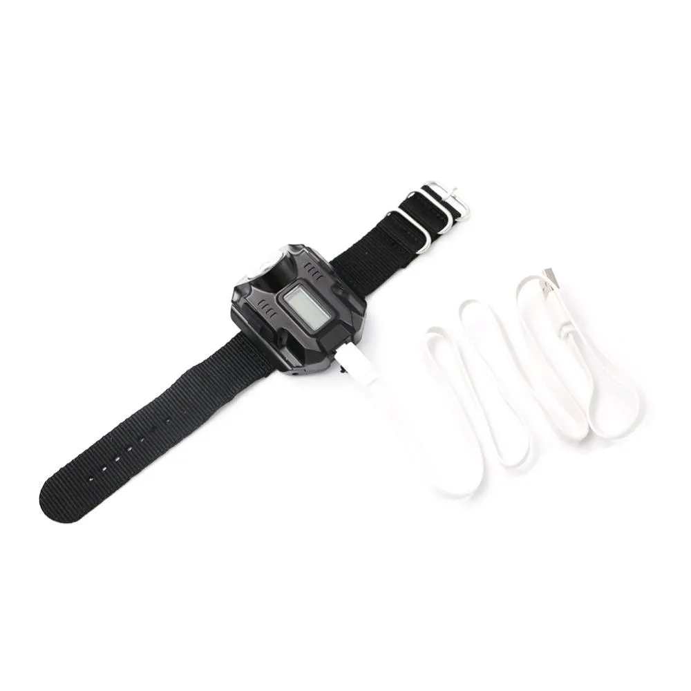 Waterproof USB Rechargeable LED Flashlight Wristwatch