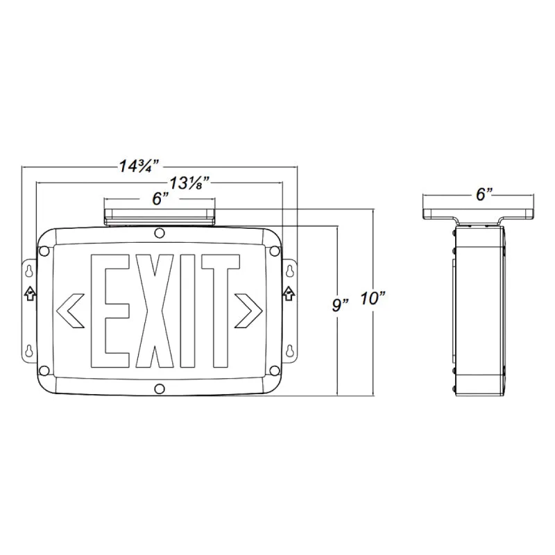 Westgate XTN4X-2 NEMA 4X Rated LED Exit Sign, Double Face
