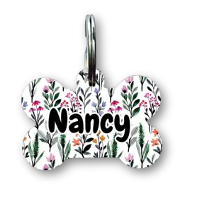 Wild Flower Bone Dog Tag