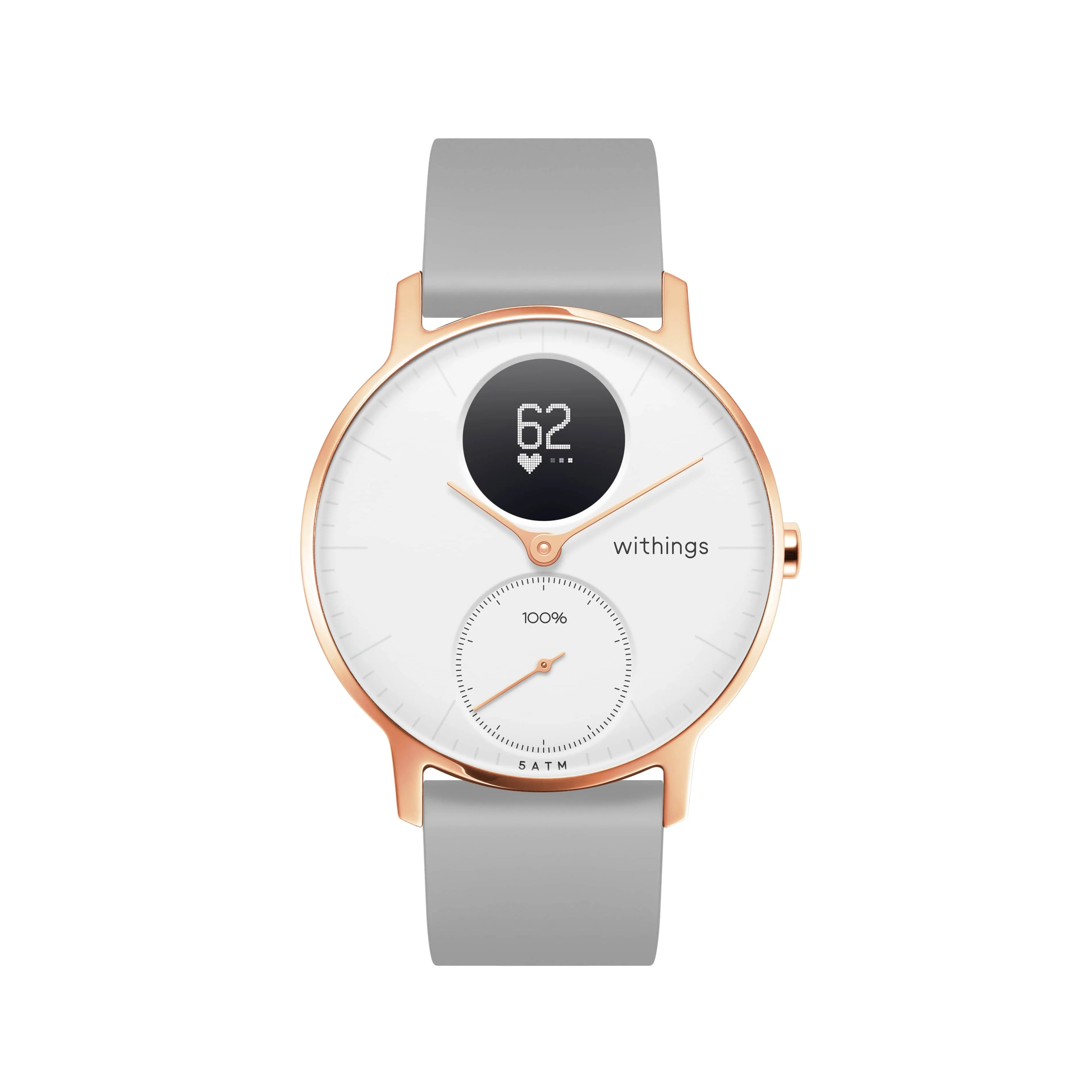 Withings Steel HR Hybrid Smartwatch - 36mm Rose Gold / Grey